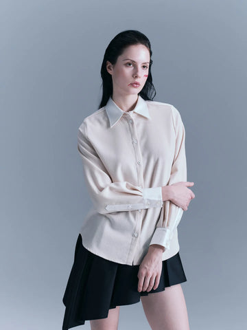 Flannelette and Acetate Paneled Shirt