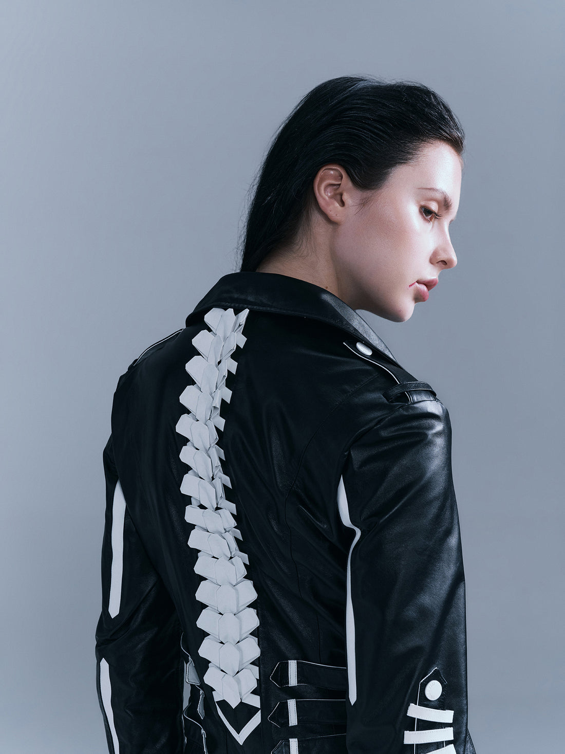 Human Skeleton Leather Jacket