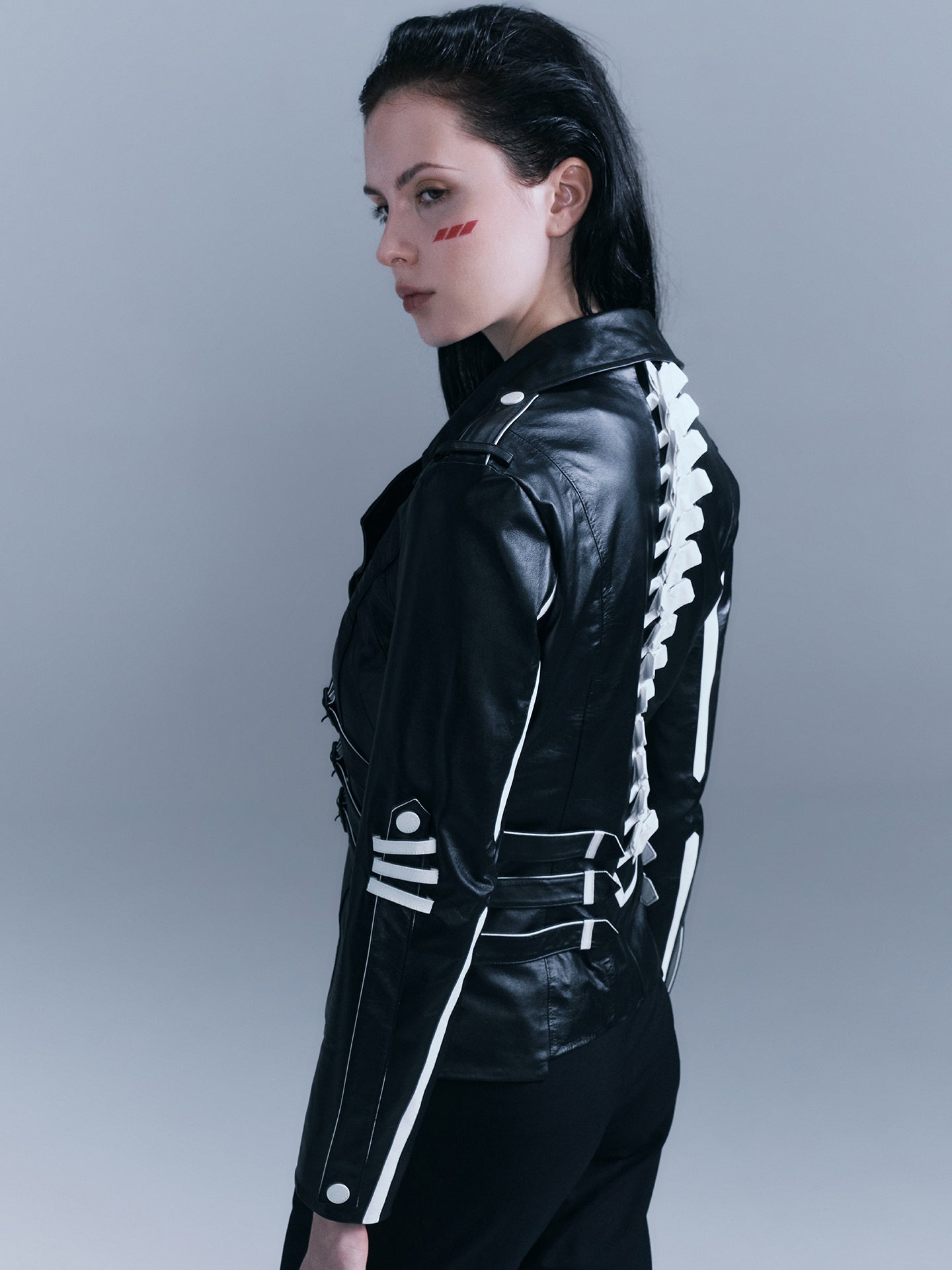 Human Skeleton Leather Jacket