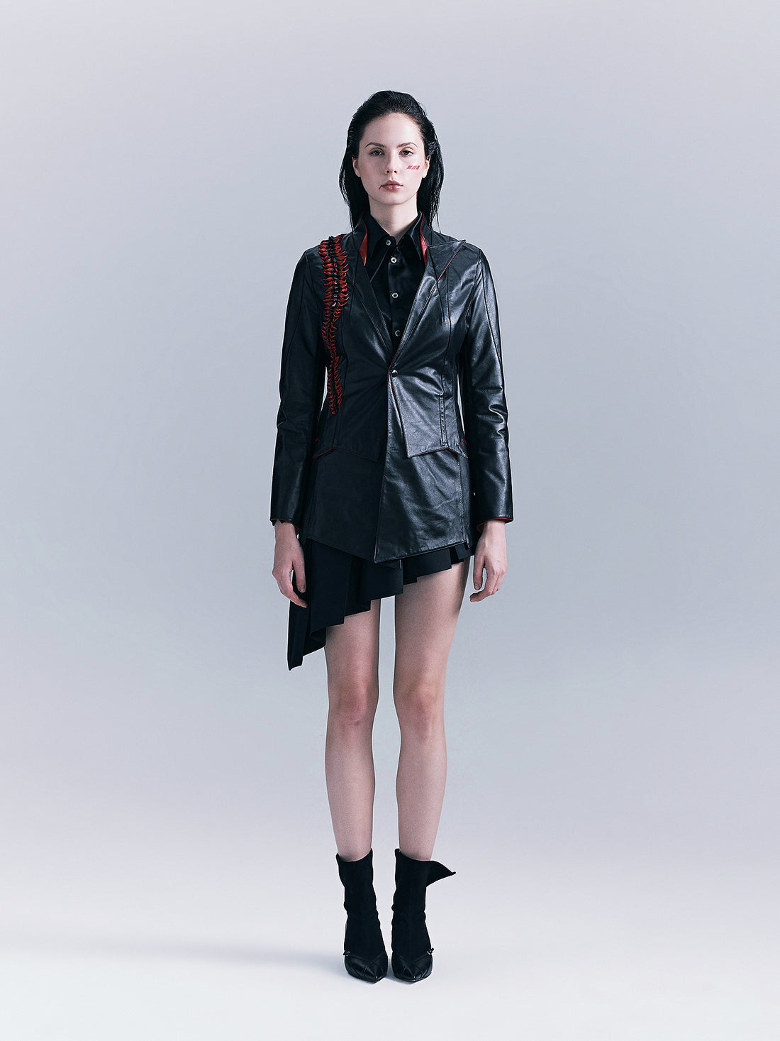 Snakeskin-patterned Handmade Leather Jacket