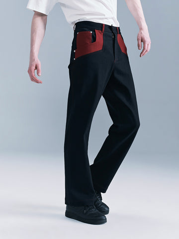 Contrast Color Jeans