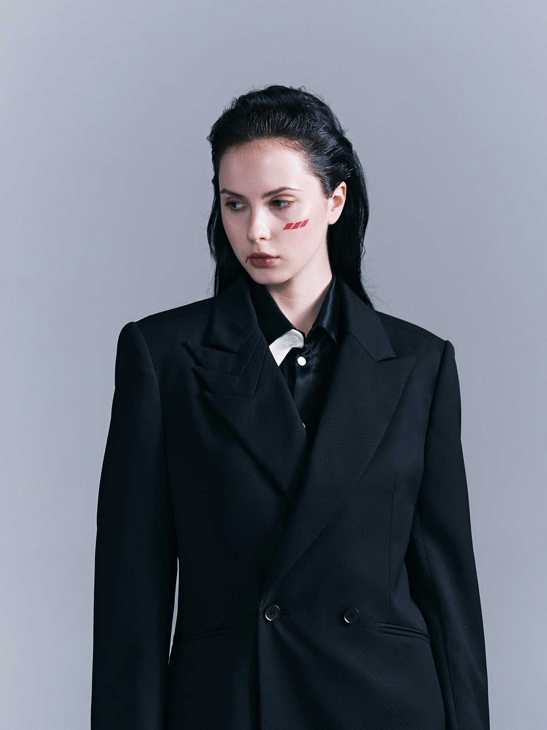 Houndstooth Layered-collar Blazer